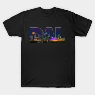 Dallas Texas Skyline DAL Airport Code T-Shirt